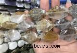 CNG7830 20*28mm - 25*35mm faceted freeform scenic quartz beads