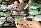 CNG7832 20*28mm - 25*35mm faceted freeform Australia chrysoprase beads