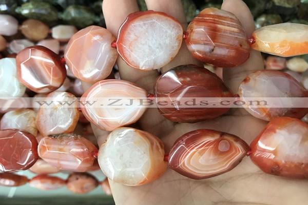 CNG7840 20*25mm - 25*30mm faceted freeform red agate beads