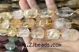 CNG7860 13*18mm - 18*25mm faceted freeform citrine beads