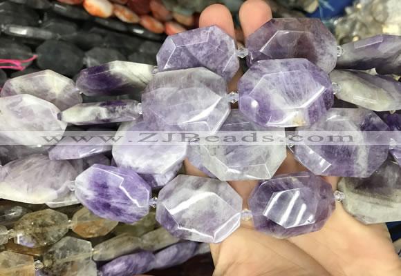 CNG7865 22*30 - 28*35mm faceted freeform lavender amethyst beads