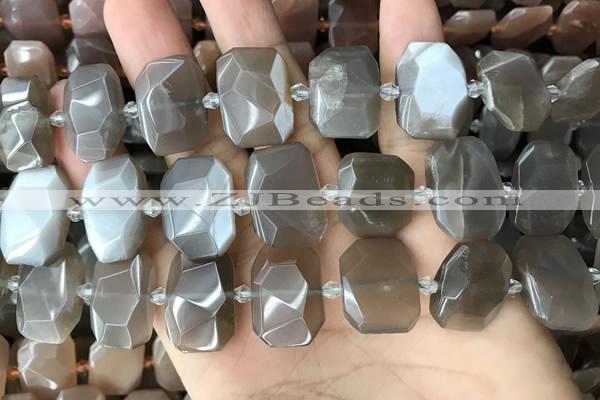 CNG7883 13*18mm - 15*25mm faceted freeform moonstone beads