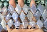 CNG7896 13*20mm - 15*25mm faceted freeform blue chalcedony beads