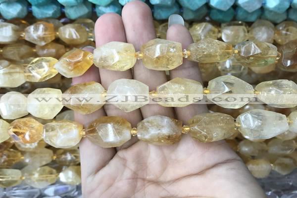 CNG7900 15.5 inches 12*16mm - 15*25mm faceted nuggets citrine beads