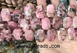 CNG7905 13*18mm - 15*25mm faceted freeform rhodochrosite beads