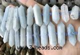 CNG7906 10*25mm - 12*45mm faceted nuggets aquamarine graduated beads