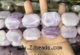 CNG7914 22*30mm - 25*35mm faceted freeform kunzite beads