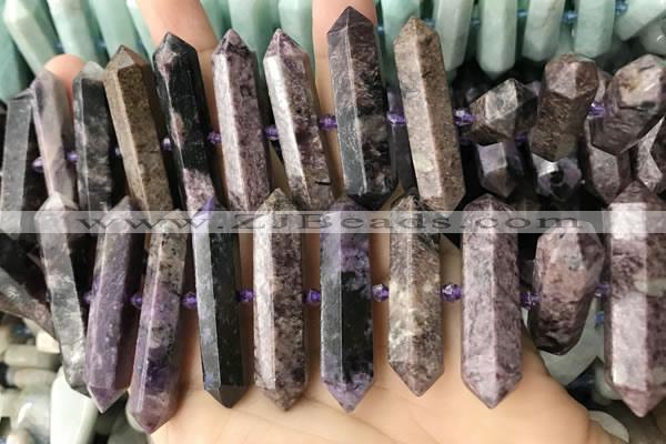 CNG7928 15.5 inches 10*25mm - 12*45mm faceted nuggets charoite beads