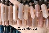 CNG7936 15.5 inches 10*22mm - 12*45mm faceted nuggets moonstone beads