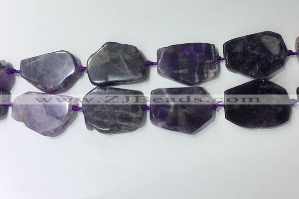 CNG7975 25*30mm - 35*45mm freeform amethyst slab beads