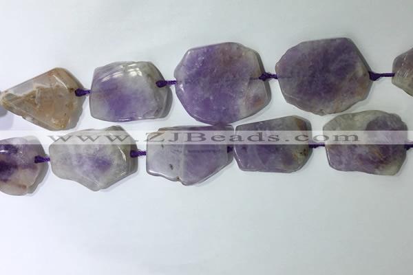 CNG7976 25*30mm - 35*45mm freeform lavender amethyst slab beads