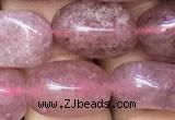 CNG8062 15.5 inches 8*10mm - 10*14mmm nuggets strawberry quartz beads