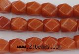 CNG811 15.5 inches 9*12mm faceted nuggets red aventurine beads