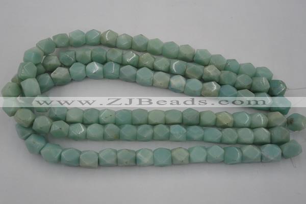 CNG819 15.5 inches 9*12mm faceted nuggets amazonite beads