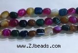 CNG8199 15.5 inches 10*14mm nuggets striped agate beads wholesale