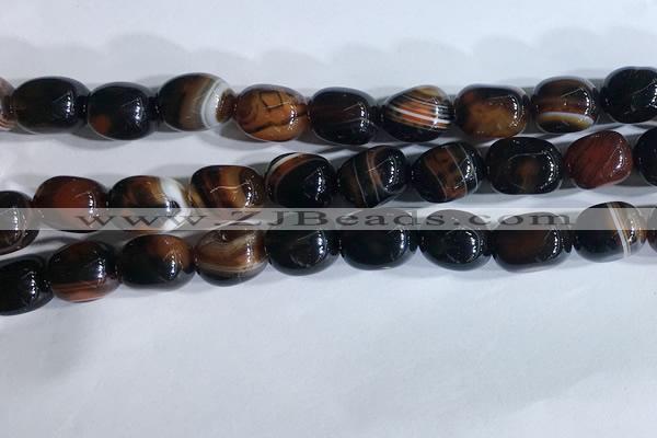 CNG8239 15.5 inches 12*16mm nuggets striped agate beads wholesale