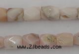 CNG824 15.5 inches 9*12mm faceted nuggets pink opal gemstone beads