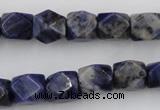 CNG825 15.5 inches 9*12mm faceted nuggets sodalite gemstone beads