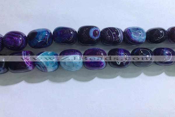CNG8321 15.5 inches 15*20mm nuggets striped agate beads wholesale