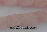 CNG833 15.5 inches 13*18mm faceted nuggets rose quartz beads