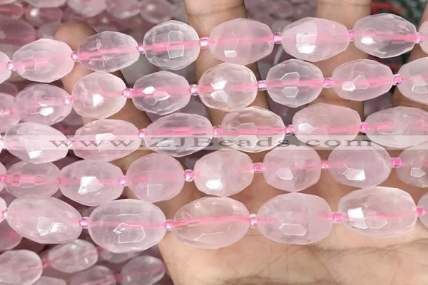 CNG8507 11*15mm - 13*18mm faceted nuggets rose quartz beads