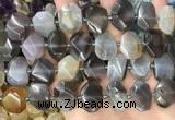 CNG8551 15.5 inches 13*18mm - 15*25mm faceted freeform grey agate beads