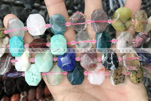 CNG8553 13*18mm - 15*25mm faceted freeform mixed gemstone beads