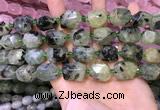 CNG8582 13*18mm - 15*20mm faceted nuggets green rutilated quartz  beads