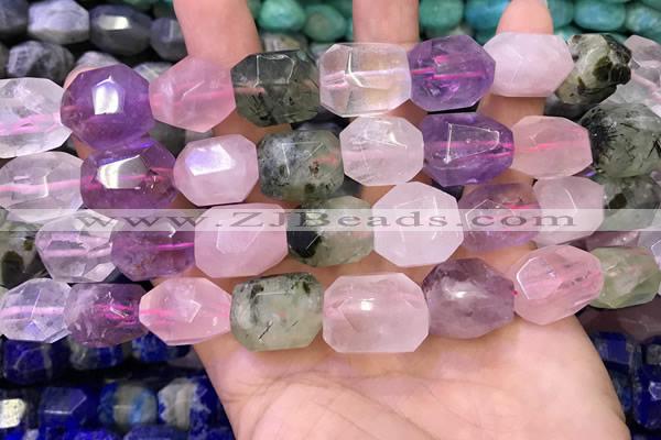 CNG8583 13*18mm - 15*20mm faceted nuggets mixed quartz beads