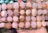 CNG8595 12*16mm - 13*18mm faceted nuggets pink aventurine beads