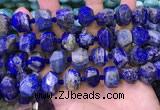 CNG8601 12*16mm - 13*18mm faceted nuggets lapis lazuli beads