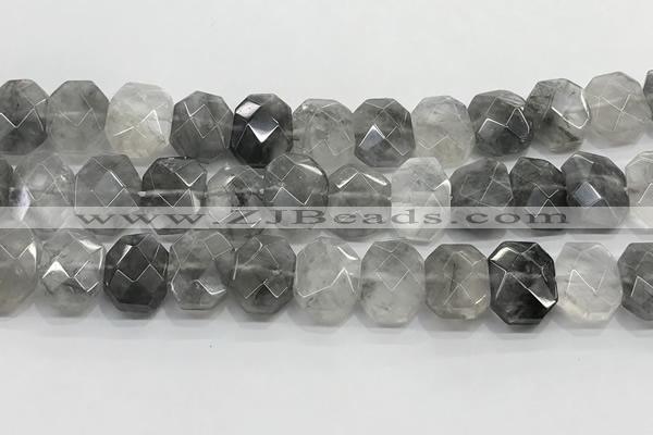 CNG8612 10*13mm - 12*16mm faceted freeform cloudy quartz beads