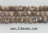 CNG8617 10*13mm - 12*16mm faceted freeform AB-color moonstone beads