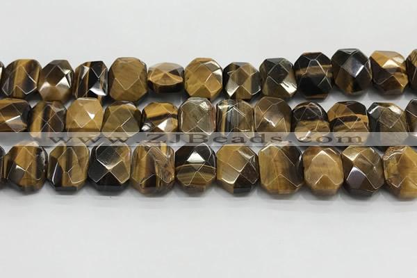 CNG8620 10*13mm - 12*16mm faceted freeform yellow tiger eye beads