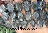 CNG8632 13*18mm - 15*25mm faceted freeform sesame jasper beads