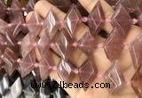 CNG8636 13*20mm - 15*25mm faceted freeform strawberry quartz beads