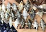 CNG8645 13*20mm - 15*25mm faceted freeform white opal beads