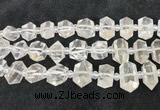 CNG8670 12*20mm - 20*33mm faceted nuggets white crystal beads