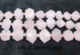 CNG8672 12*20mm - 20*33mm faceted nuggets rose quartz beads