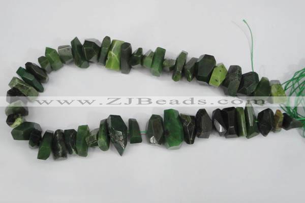 CNG869 15.5 inches 7*14mm – 13*25mm faceted nuggets Canadian jade beads