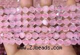 CNG8690 15.5 inches 6mm faceted nuggets rose quartz beads