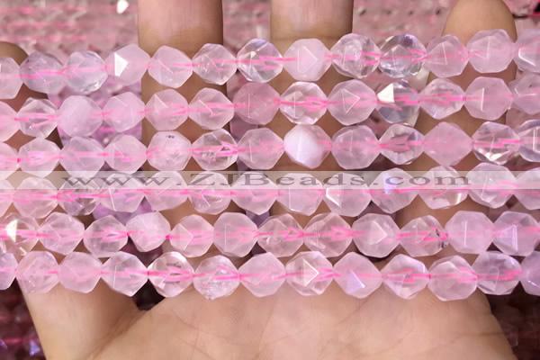 CNG8690 15.5 inches 6mm faceted nuggets rose quartz beads