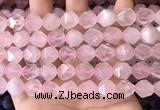 CNG8694 15.5 inches 12mm faceted nuggets rose quartz beads