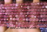 CNG8695 15.5 inches 6mm faceted nuggets strawberry quartz beads