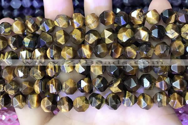 CNG8725 15.5 inches 8mm faceted nuggets yellow tiger eye beads