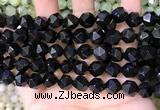 CNG8738 15.5 inches 10mm faceted nuggets black agate beads