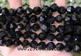 CNG8739 15.5 inches 12mm faceted nuggets black agate beads