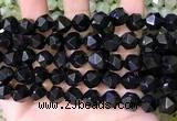 CNG8739 15.5 inches 12mm faceted nuggets black agate beads