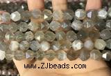 CNG8748 15.5 inches 10mm faceted nuggets grey moonstone beads