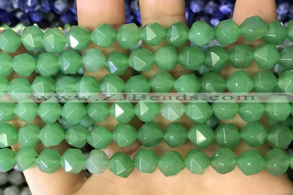 CNG8766 15.5 inches 8mm faceted nuggets green aventurine beads